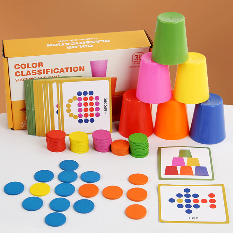 Kids Education Table - Juego de tazas apilables para niños,