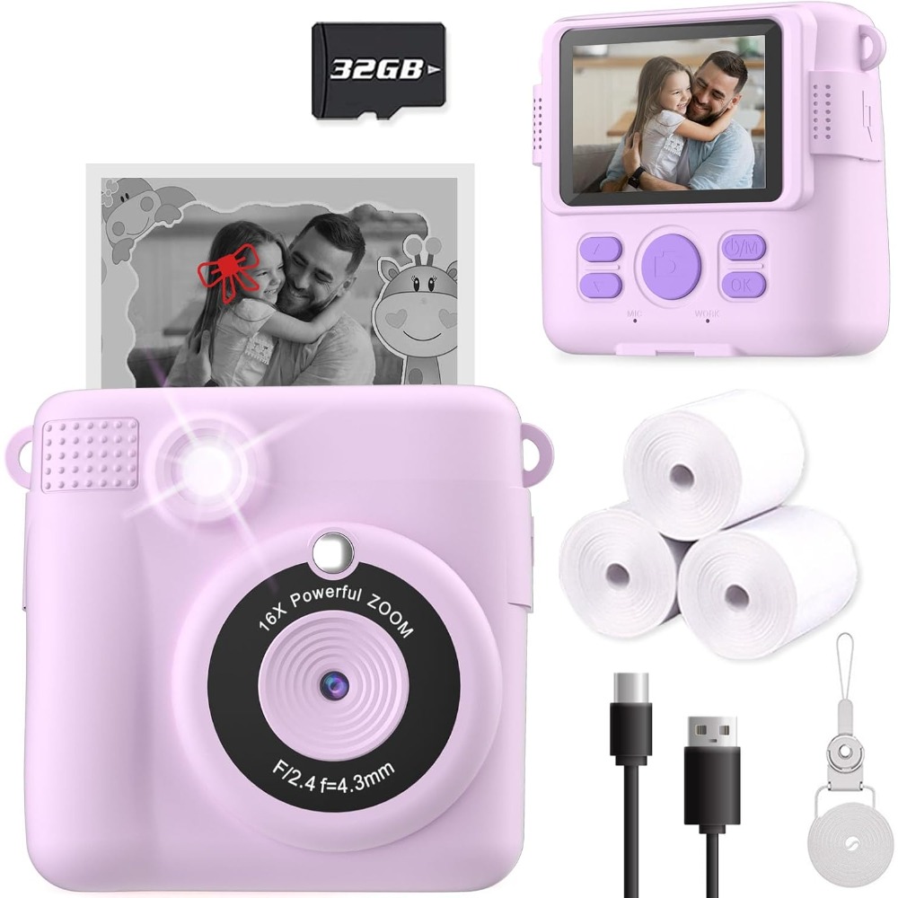 Cámara de impresión instantáne - Kids Education Video reseña y precio