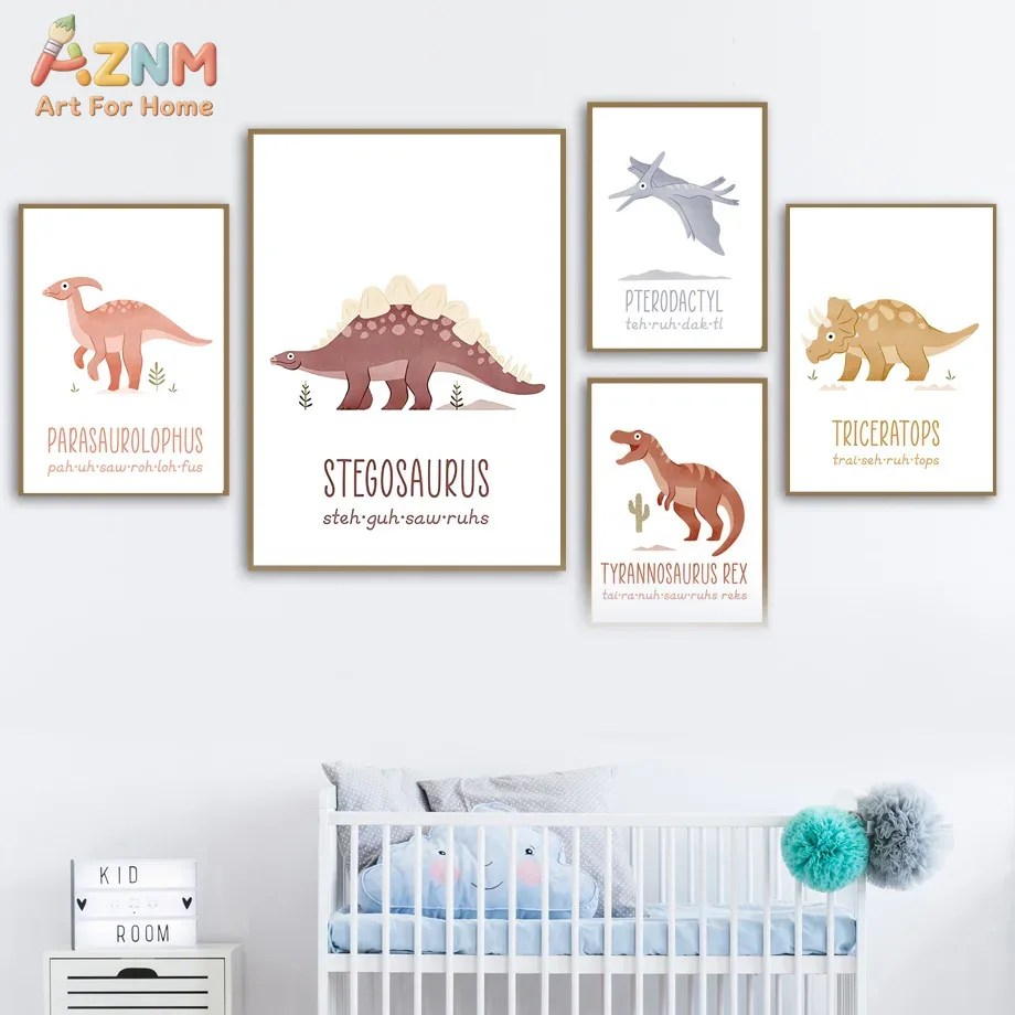 AZNM Lindos Cuadros de Dinosau - Kids Education Name reseña y precio