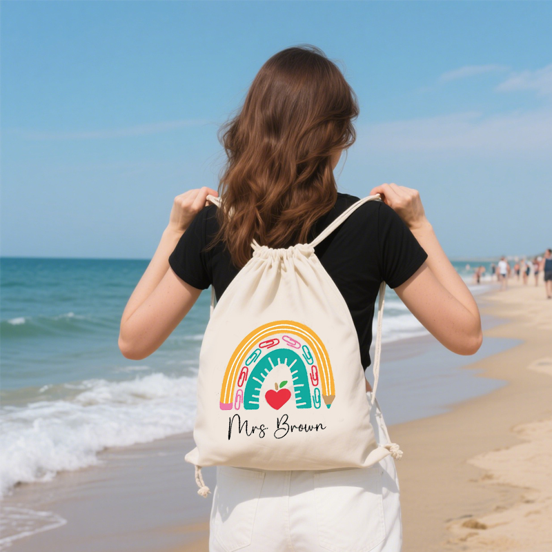 Mochila escolar de lona con no - Kids Education Name reseña y precio