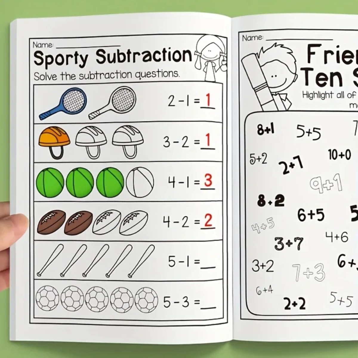 Hojas de Trabajo de Suma y Res - Kids Education Worksheet reseña y precio