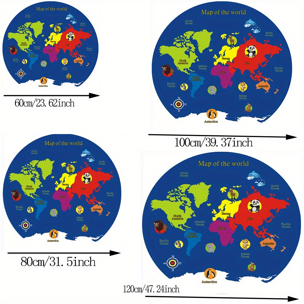 Alfombra Redonda con Mapa del  - Kids Education Room reseña y precio