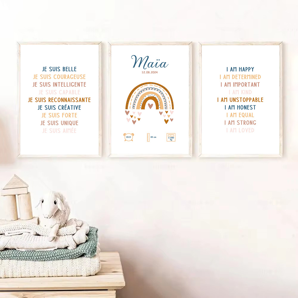 Póster de nacimiento con nombr - Kids Education Name reseña y precio
